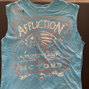 Men’s Affliction Cut off shirt! Like new!